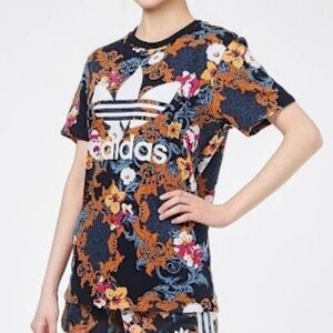 Adidas Floral Graphic Tee - Multicolor Tropical